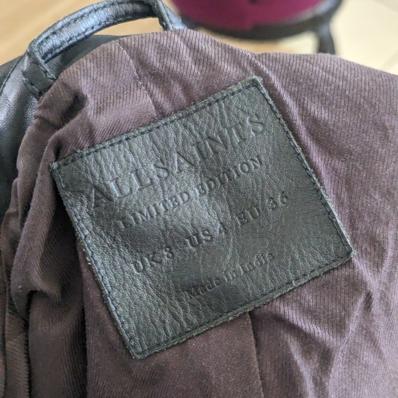 All Saints Raven Leather Jacket - Picture 4 of 4